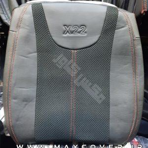 روکش صندلی ام وی ام X22 چرم و پارچه مشکی اسپایسی با دوخت قرمز