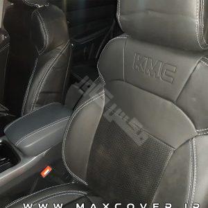 روکش صندلی جک KMC K7 چرم مشکی دوخت سفید