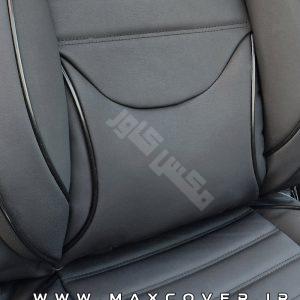 روکش صندلی طبی پژو 206 چرم کربن مشکی طرح فراری