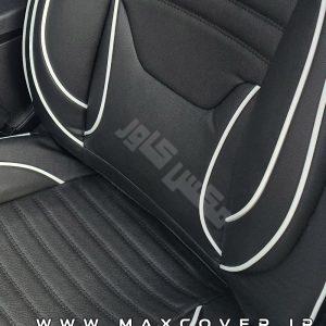 روکش طبی ساینا چرم کربن مشکی دوخت سفید طرح فراری